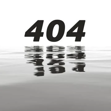 404 error with water reflections An illustration of a 404 error with water... Stock Photos