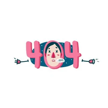 404 error web page cartoon vector illustration Illustrazione stock
