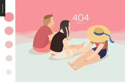 404 error web page template - picnic Stock Illustration
