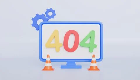 404 error webpage on computer screen, Page not found 404 design concept 库存插图
