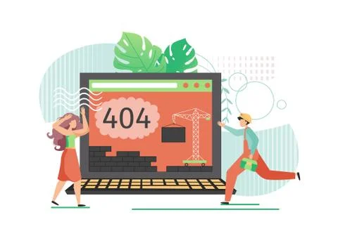 404 error on website, vector flat style design illustration Illustrazione stock