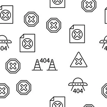 404 HTTP Error Message Vector Seamless Pattern 스톡 일러스트