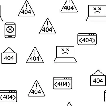 404 HTTP Error Message Vector Seamless Pattern 스톡 일러스트