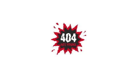 404 Not Found Comic Burst Badge Animation Stock Footage 340253920