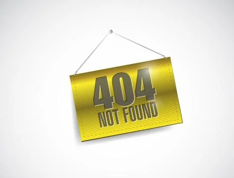 404 not found hanging banner illustration design Stock Illustration