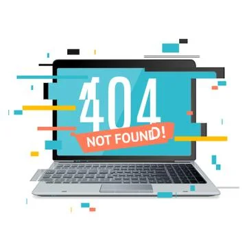404 Not Found Page in Computer Concept Glitch Style. Vector 스톡 일러스트