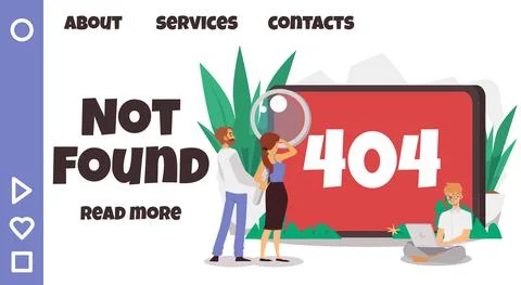 404 or not found page system failure warning webpage, flat vector illustration. イラスト素材