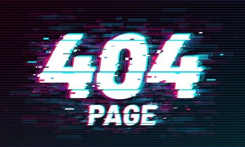 404 page glitch effect, not found error background Stock Illustration