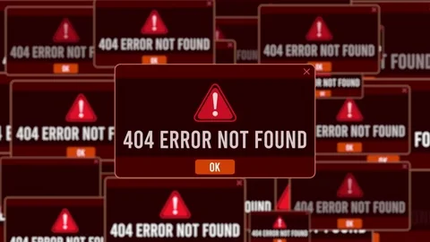 404 Page Not Found Alert Warning Error Window Pop-up Notification Box Stock Footage 244025375
