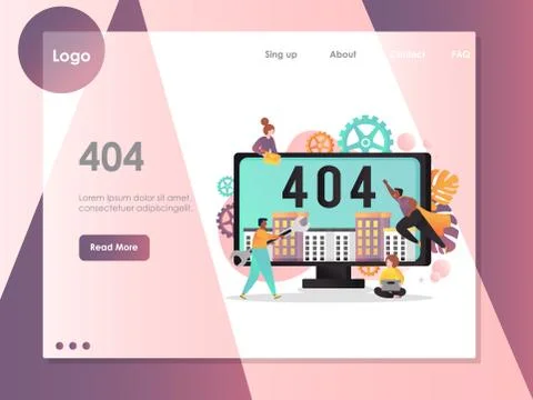 404 page not found error vector website landing page template Stockillustratie