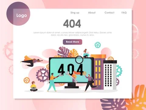 404 page not found error vector website landing page template Stockillustratie