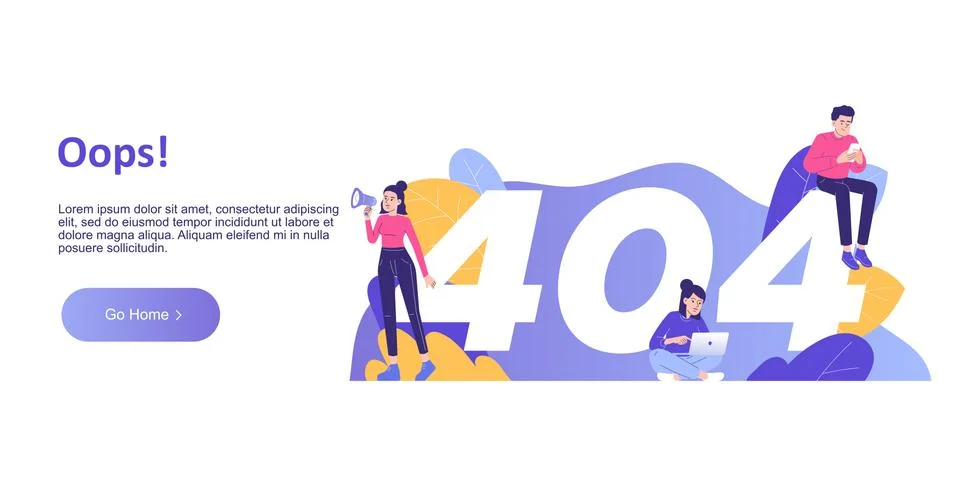 404 page not found error concept. Website under construction. Link to a non-e Stock Illustration