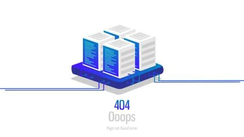 404 page not found error landing page design for website and app Stock Illustration