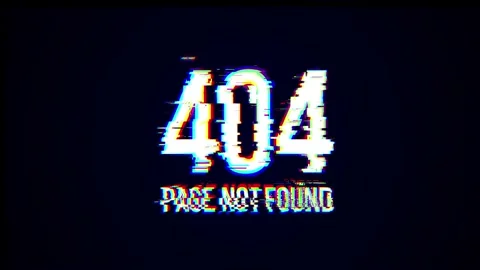 404 Page Not Found Glitch Animation Error Screen with Distorted Text Effect Stock Footage 318045600