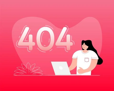 404 people in flat style. Internet application. Flat vector illustration Stock Illustration