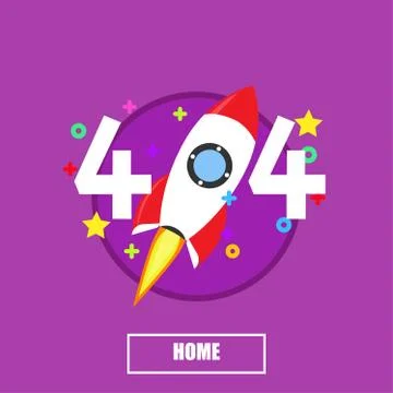 404 rocket error page background text. Found service information website grap Stock Illustration