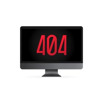 404 sign on computer display illustration. Error page or file not found conce Stock Illustration