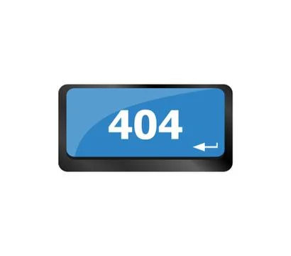 404 text button on computer keyboard keys Stock Illustration