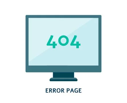 404 web page Error Not Found on computer and monitor screen. Stock Illustration