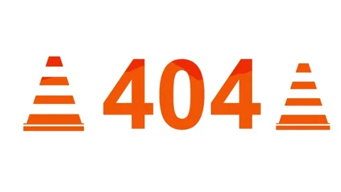 404 webpage not found website error traffic cones animation Stock Footage 264960259