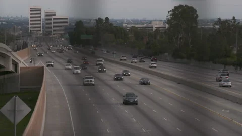 405 Freeway Rush Hour during 2020 Stay ar Home Order Stock Footage 136711441