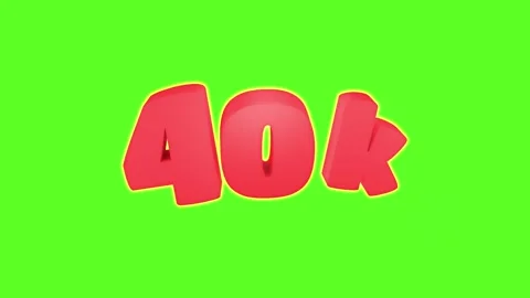 40K subscribers 3D animation on green screen. Blogs and social networks. Stock Footage 275266176
