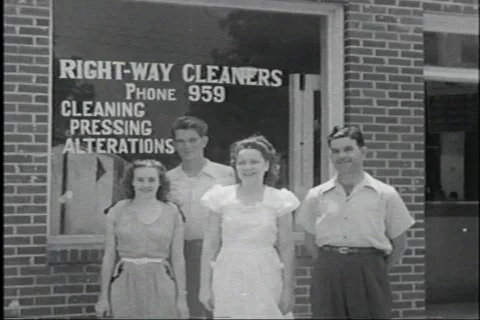 40s cleaners Stock Footage 452376