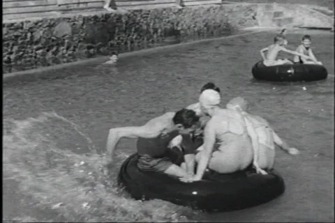 40s swimming pool 2 Vídeos de archivo 456472