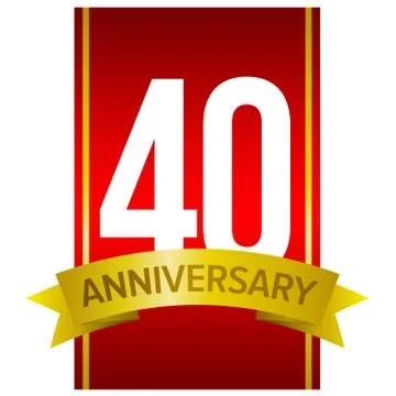 40th anniversary label イラスト素材
