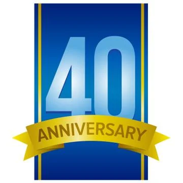 40th anniversary label 스톡 일러스트