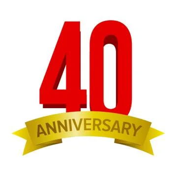 40th anniversary label Stock Illustration