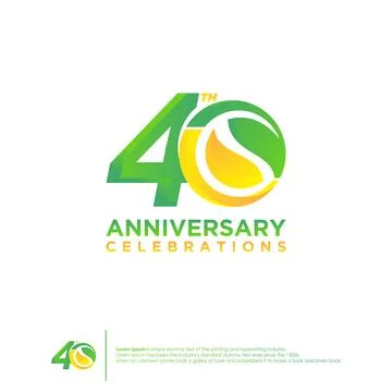 40th Anniversary logotype design flat style design template Illustrazione stock