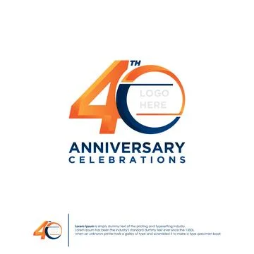 40th Anniversary logotype design flat style design template Stock Illustration