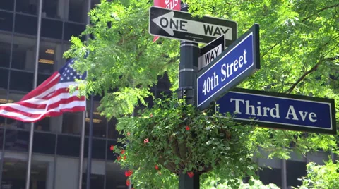 40th Street &amp; Third Av. sign Stock Footage 32240228