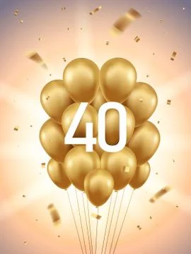 40th Year Anniversary Background Stock Illustration
