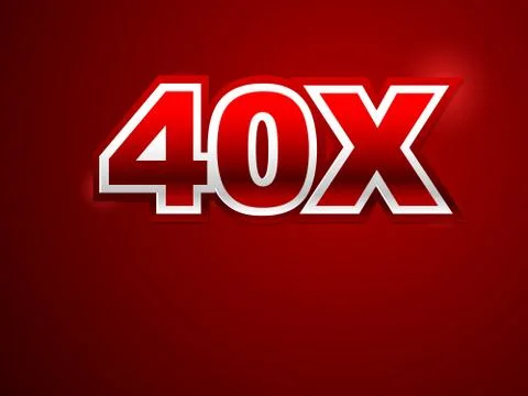 40x sign in red background Stock Illustration