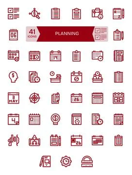 41 High Resolution Bold Line Display Perfect Vector Icons for Planning Projec 스톡 일러스트