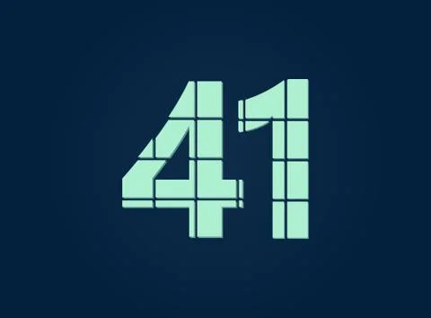 41 number, vector desing font.  Made of knife cut. For logo, brand label, des Stock Illustration