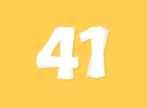41 Number vector, modern layers design font. Eps10 illustration 스톡 일러스트