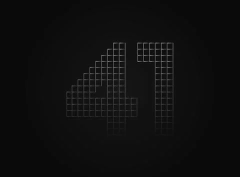41 vector number made of metal chain link fence. For logo, brand label, desig Illustrazione stock