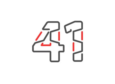 41 vector number. Modern trendy, creative style line design. For logo, brand  Stock Illustration