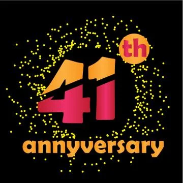 41 Year Anniversary Vector Template Design Illustration - Vector Stock Illustration