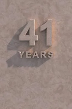 41 years 3d text Stock Illustration
