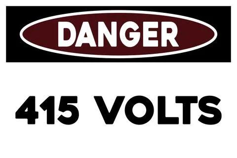 415 volts warning sign Stock Illustration