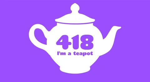 418 I'm a teapot error. Vector layout web template Stock Illustration