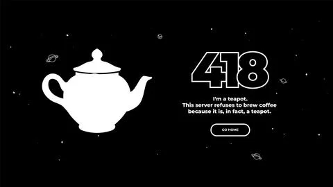 418 I'm a teapot error. Vector layout web template Illustration
