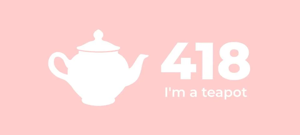 418 I'm a teapot error. Vector layout web template Stock Illustration