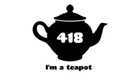 418 I'm a teapot error. Vector layout web template Illustration