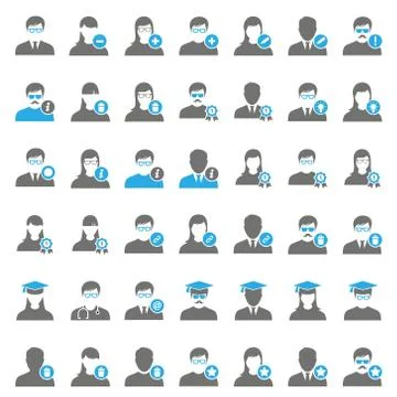 42 Blue user icons Stock Illustration