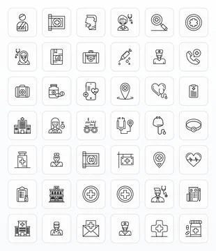 42 Bold Line Grid Fitted 256x256 Vector Icons from Doctor Suite Stock Illustration